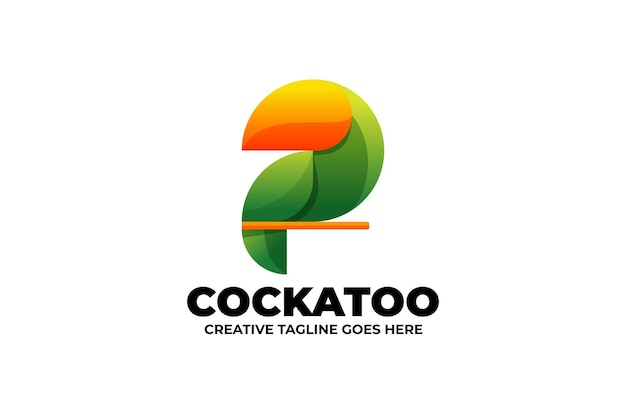 Vector cockatoo bird animal gradient logo