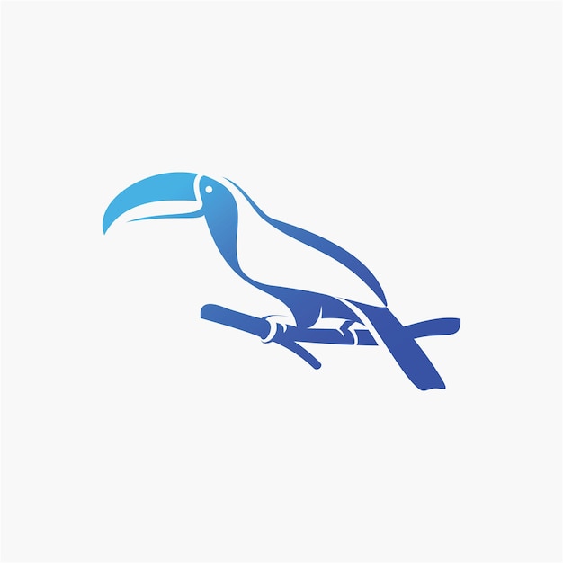 オウム鳥動物のグラデーションロゴ