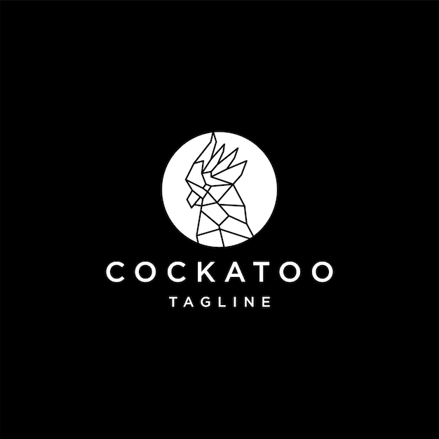 Cockatoo polygonal logo vectro icon design template