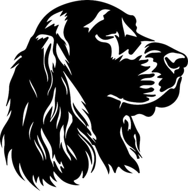 Cocker Spaniel black silhouette with transparent background