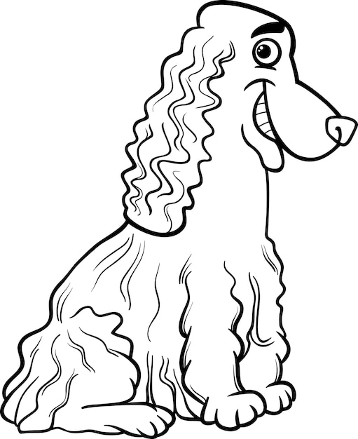 Cartone animato cocker spaniel per libro da colorare