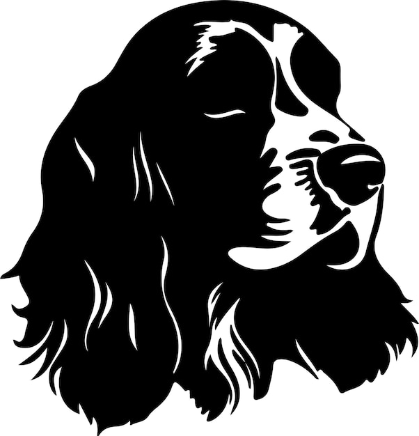 Vector cocker spaniel zwart silhouet met transparante achtergrond