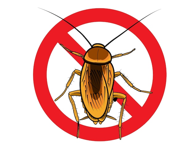 дизайн таракана в векторной иллюстрации для запрета и иллюстрации