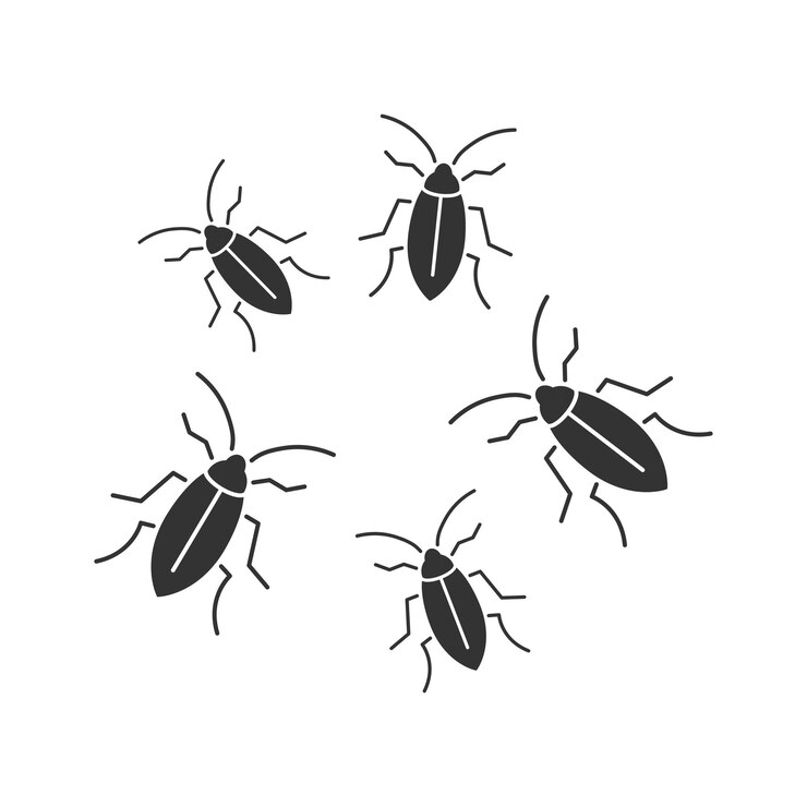 Vector cockroach icon simple design vector illustration
