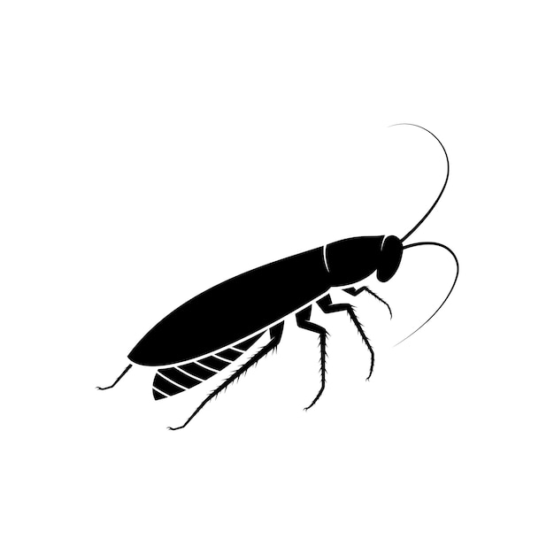 ゴキブリのロゴ 白い背景の上の孤立したゴキブリ