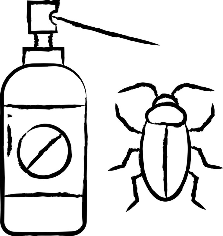 Vector cockroach spray hand drawn vector illustration