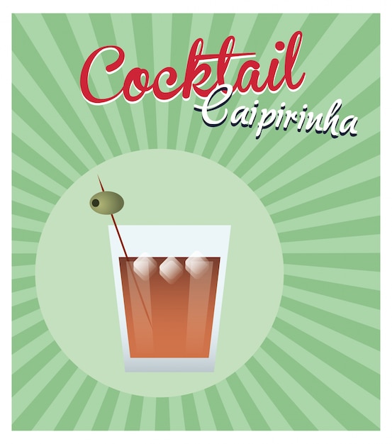 Cocktail alcoholic olive green background