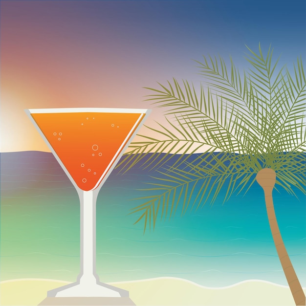 Vettore cocktail sulla spiaggia illustrazione