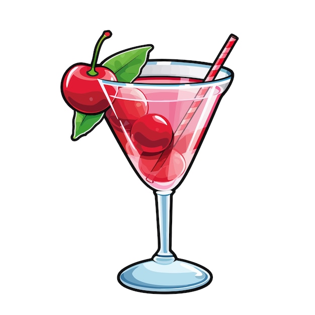 Vector cocktail cosmopolit on a white background vector illustration