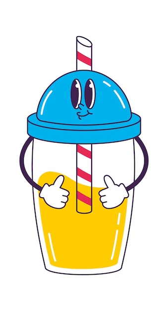 Vector cocktail cup character