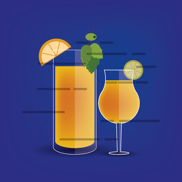 Vector cocktail drink glass  image