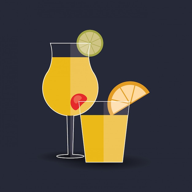 Vector cocktail drink glass  image