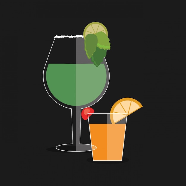 Vector cocktail drink glass  image