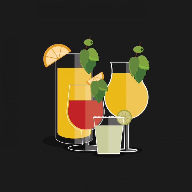 Vector cocktail drink glass  image