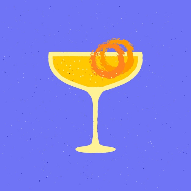 Cocktail drink con fetta di agrumi mai tai per bar illustrazione vettoriale piatta