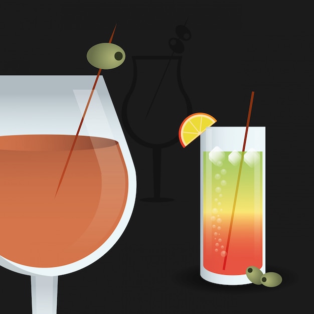 Vector cocktail drinken glas afbeelding