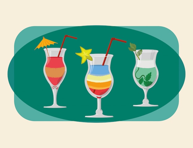 Vector cocktail iconen ontwerp