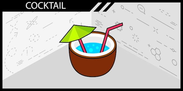 Cocktail isometrisch ontwerppictogram Vector web illustratie 3d kleurrijk concept