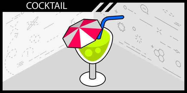 Cocktail isometrisch ontwerppictogram Vector web illustratie 3d kleurrijk concept