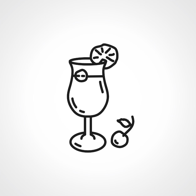 Cocktail lijn pictogram Cocktail overzicht pictogram