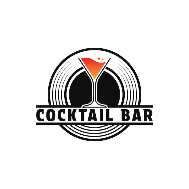 Cocktail logo design vintage retro