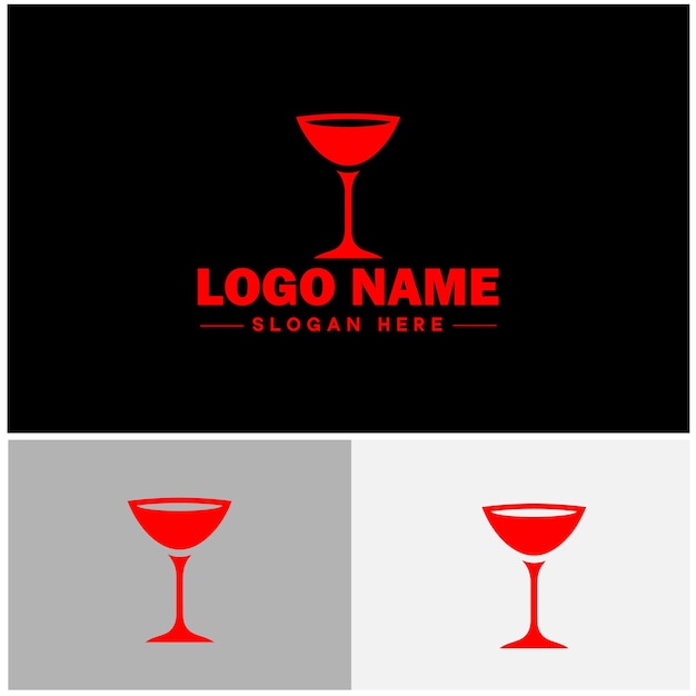 Cocktail logo icon party design martini glass restaurant juice bar vector logo