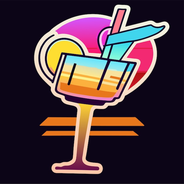 Vector cocktail margarita summer cocktails vector illustration of cafe promotion