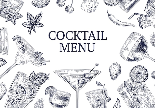 cocktail menu-achtergrond