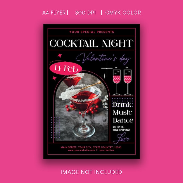 Flyer per la festa del cocktail