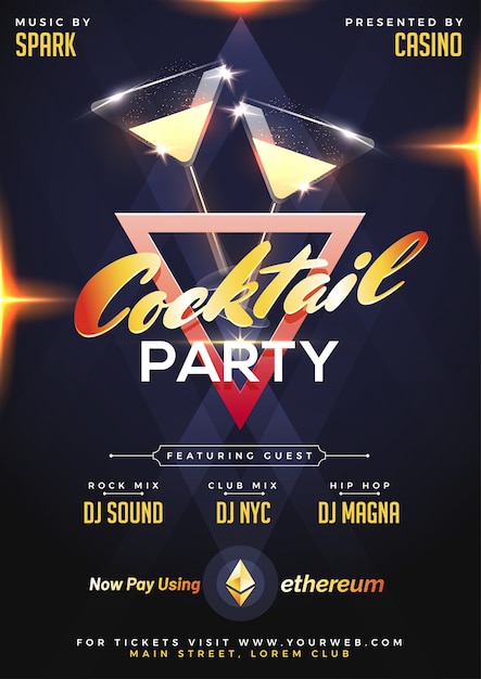 Vettore cocktail party flyer