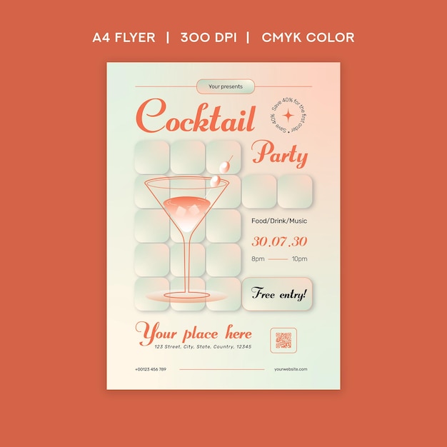 cocktail party flyer