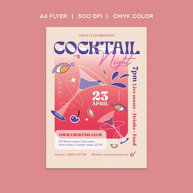 Vector cocktail party flyer