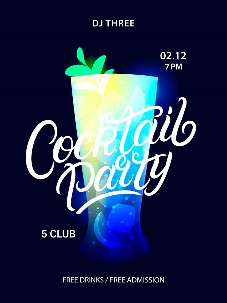 वेक्टर cocktail party poster.
