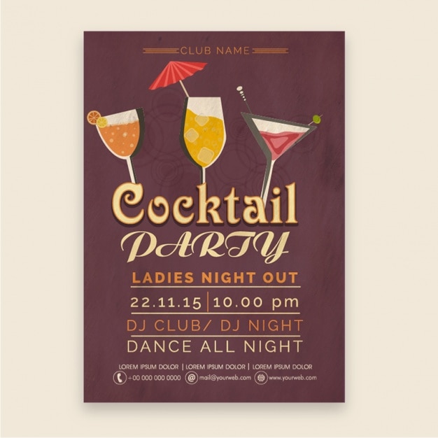 Vector cocktail party poster