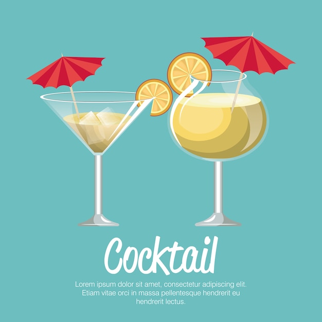 cocktail pineapple and martini with umbrella 