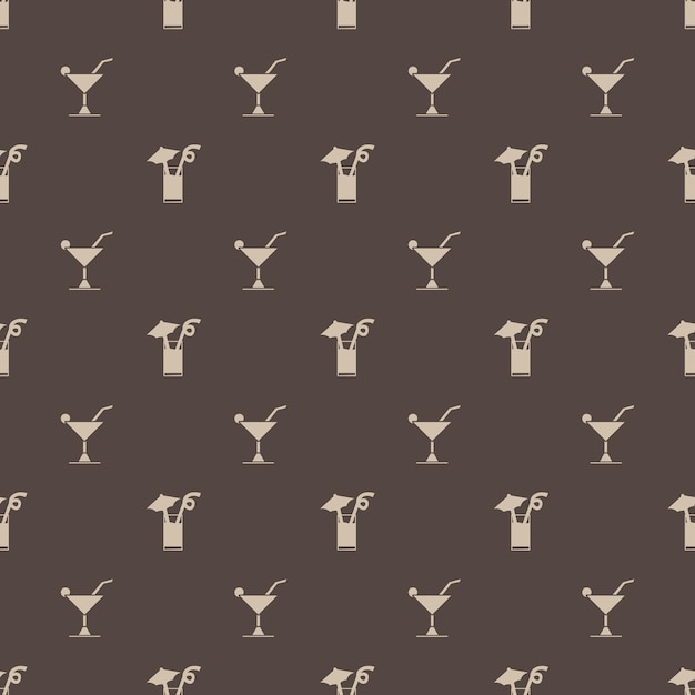 Cocktail seamless pattern background Vector texture illustration