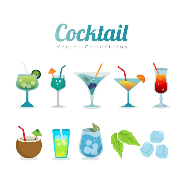 Cocktail Set Vector Collection