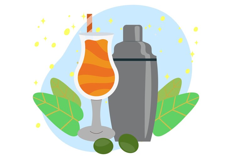 Vector cocktail shaker concept illustration stylish and beautiful