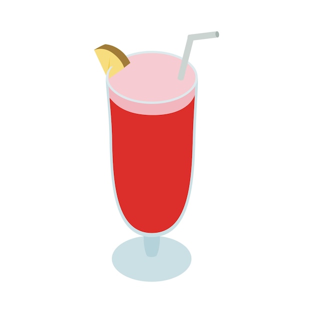 Cocktail Singapore sling icon in isometric 3d style isolated on white background Drink symbol