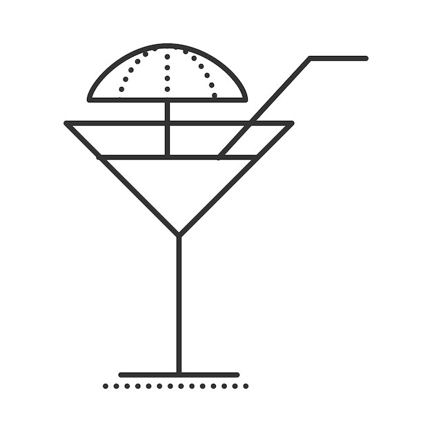 Icona della linea sottile del cocktail