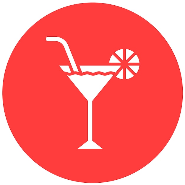 Cocktail Vector Icon Design Illustration