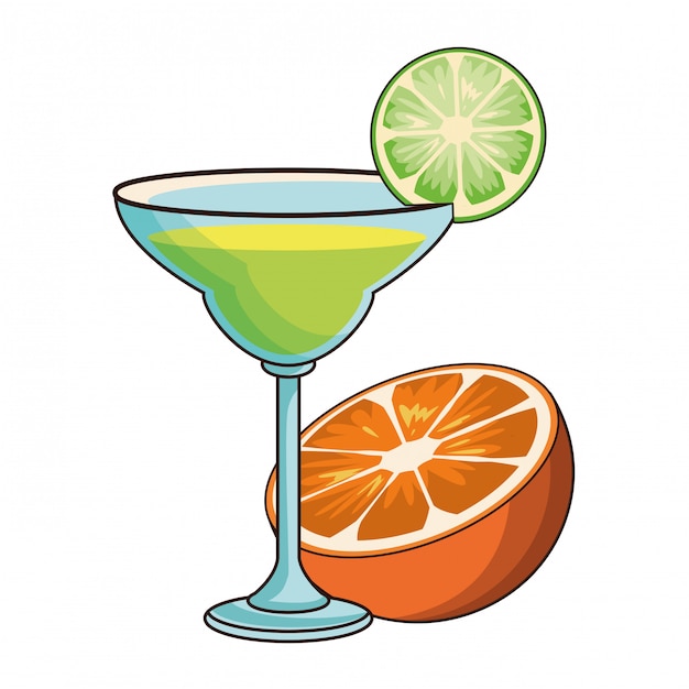 Vector cocktail with orange