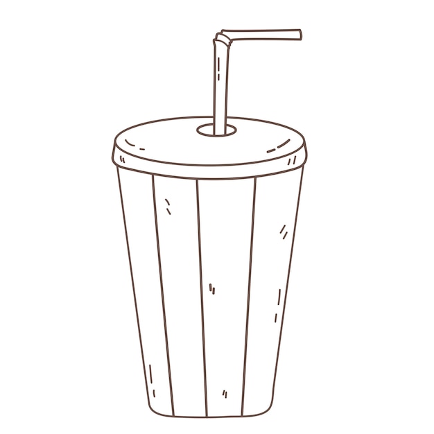 Cocktail with straw doodle