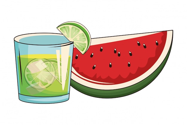 Cocktail with watermelon