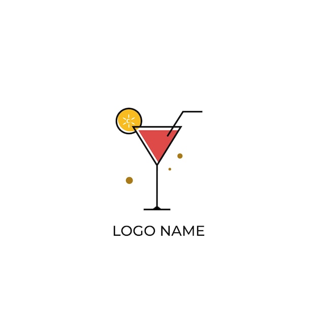 cocktaildrank logo vector ontwerp