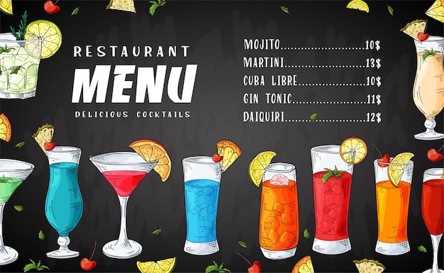 Cocktaildrankmenu