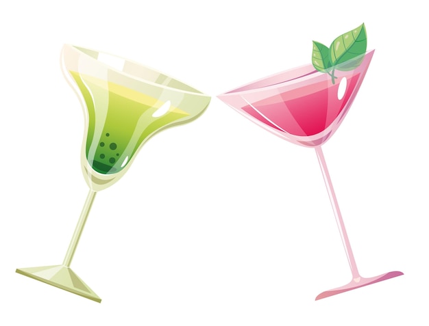 Cocktailglas proost drinken martini party concept grafisch ontwerp illustratie