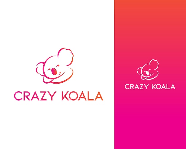 cocky face koala logo vector illustration