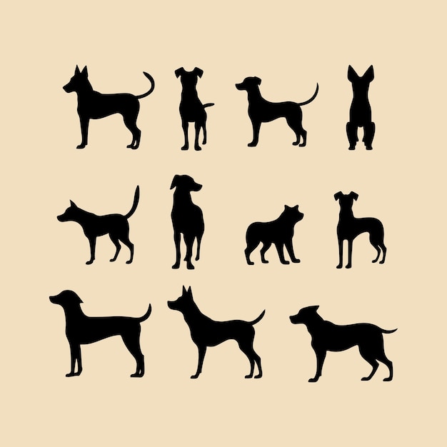 Coco dog set silhouette Clipart on a hex color background