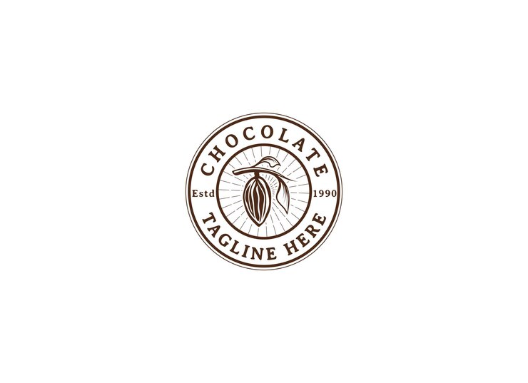 Vector cocoa bean logo cocoa icon chocolate cocoa symbol